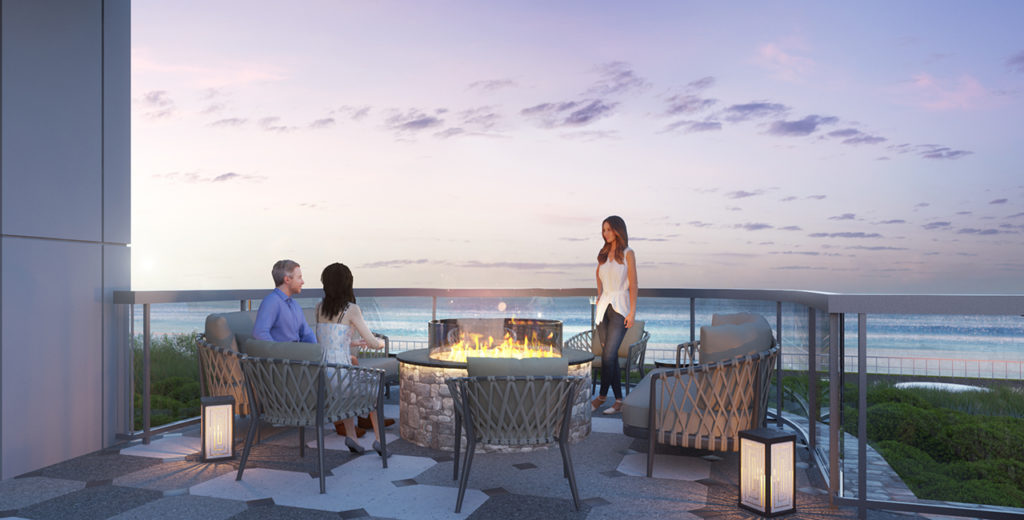 365 Ocean Fire Pit at Dusk